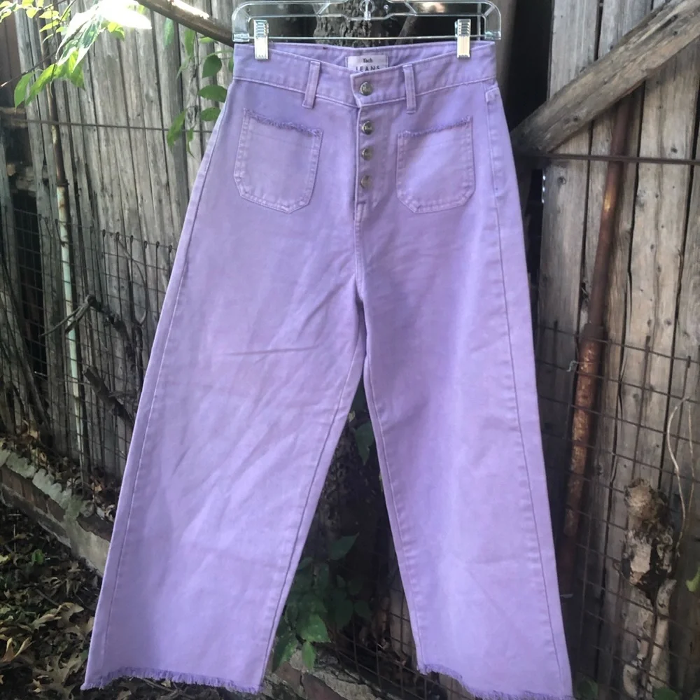 Urban Outfitters Lilac lavender Preppy Tach Jeans Sz Medium - Picture 2 of 6